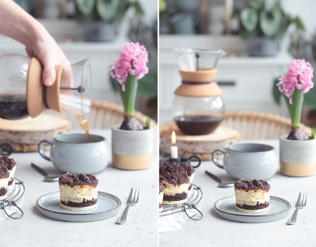 Käsekuchen-Streusel-Muffins mit Kirschen