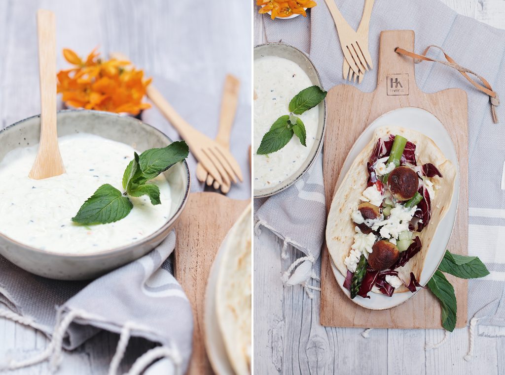 Falafel mit Spargel und Hirtenkäse