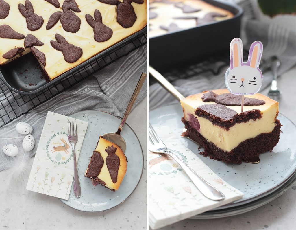 Hasen-Zupfkuchen mit Kirschen für Ostern