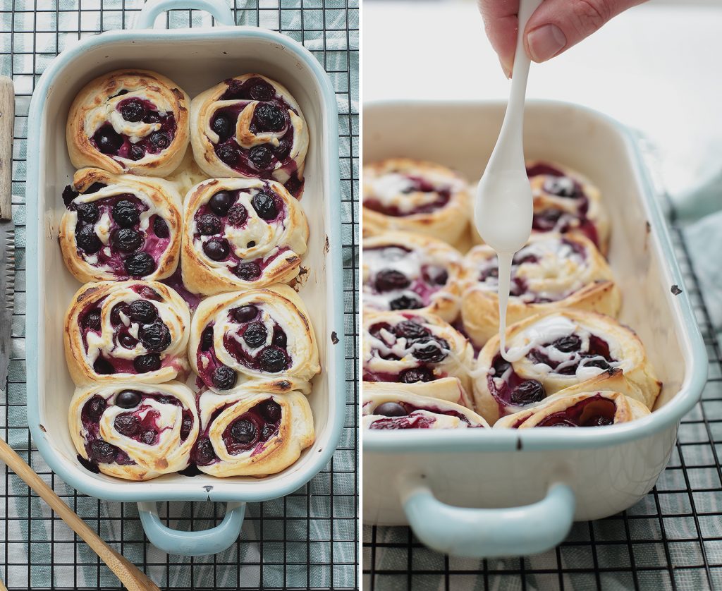 Blitzrezept: Blueberry-Cheesecake-Rolls | Blaubeer-Käsekuchen-Schnecken