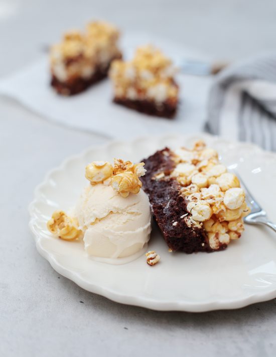 Brownie Schokolade Karamell Popcorn