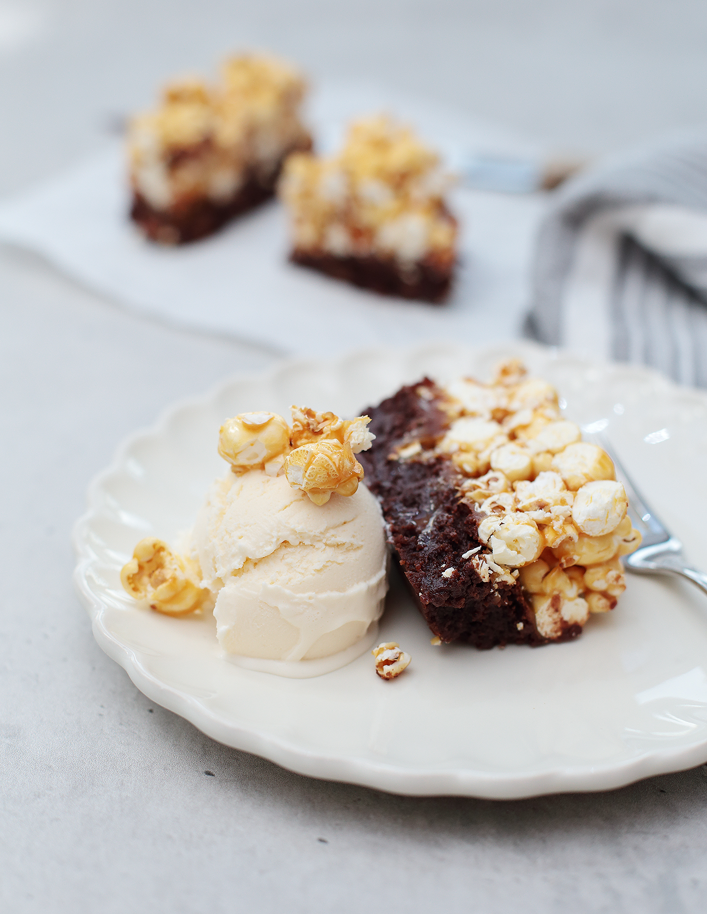 Salted Caramel Popcorn Brownies