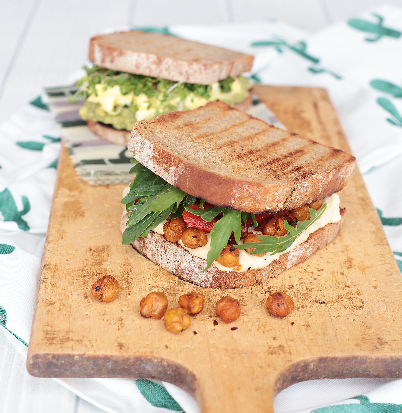 Stulle Brot Avocado Eiersalat Kichererbsen Hummus